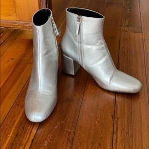 Zara silver booties